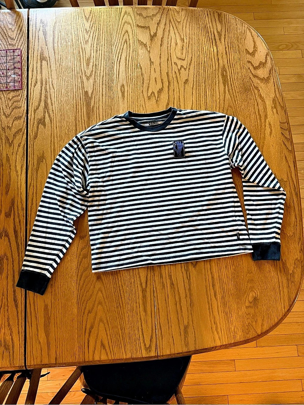Vans x Breana Geering Skate Black & White Striped Long Sleeve T-Shirt